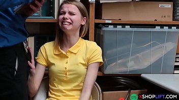 Russian slender shoplifting teen got punish fucked