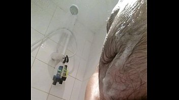 Horny and soapy in the shower - solo male.